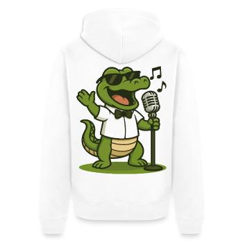 Karaoké Gator - Veste à capuche bio Premium Unisexe - blanc - Dos - Thijin (182cm)
