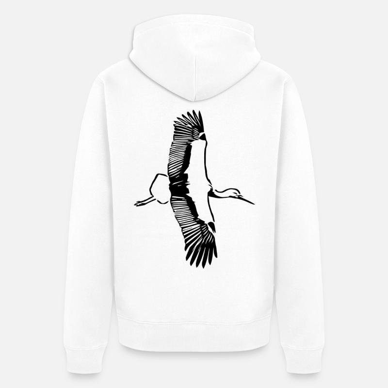 Le vol de la cigogne - Veste à capuche bio Premium Unisexe - blanc