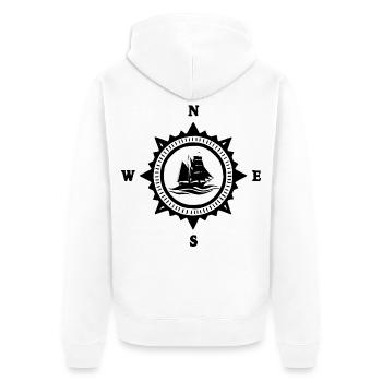 Le bateau noir et la boussole - Veste à capuche bio Premium Unisexe - blanc - Dos - Thijin (182cm)