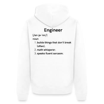 Ingenieur - Unisex Premium Bio Zip Hoodie - Weiß - Hinten - Thijin (182cm)