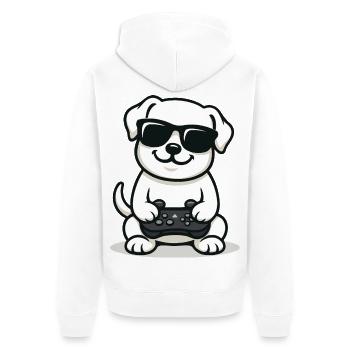 Chiot joueur - Veste à capuche bio Premium Unisexe - blanc - Dos - Thijin (182cm)