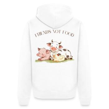 Vegan Vegetarian Design Friends not Food - Veste à capuche bio Premium Unisexe - blanc - Dos - Thijin (182cm)