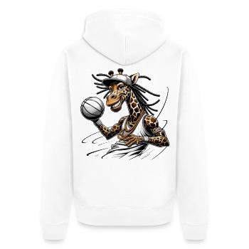 Hipster Giraffe with Microphone and Dreadlocks - Unisex Premium Organic Zip Hoodie - white - Back - Thijin (182cm)