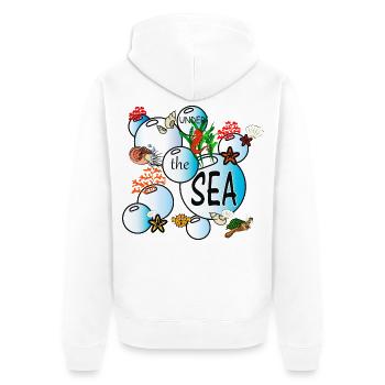 Under the sea - Unisex Premium Bio Zip Hoodie - Weiß - Hinten - Thijin (182cm)