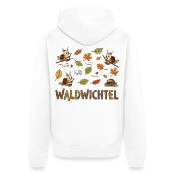 Waldwichtel - Unisex Premium Bio Zip Hoodie - Weiß - Hinten - Thijin (182cm)