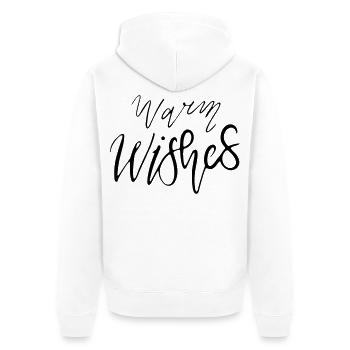 Warm Wishes – Handlettering Design Multi-Color Var - Unisex Premium Organic Zip Hoodie - white - Back - Thijin (182cm)