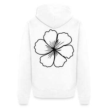 Cherry Blossom – Multi-Color Contours Sakura Look - Unisex Premium Organic Zip Hoodie - white - Back - Thijin (182cm)