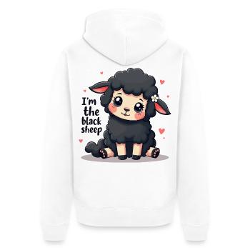 Je suis le mouton noir – et j’en suis fier ! - Veste à capuche bio Premium Unisexe - blanc - Dos - Thijin (182cm)