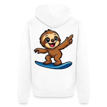 Tenue de plage cool Sloth Surfer pour enfants - Veste à capuche bio Premium Unisexe - blanc - Dos - Thijin (182cm)
