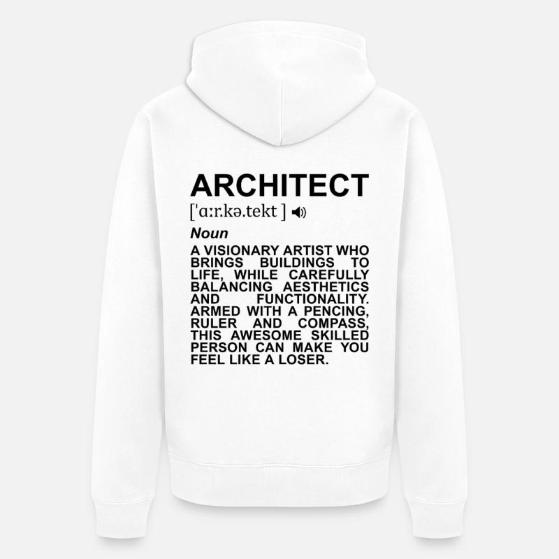 Signification de l’architecte - Veste à capuche bio Premium Unisexe - blanc