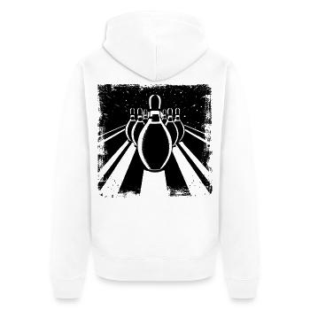 Kegel - Unisex Premium Bio Zip Hoodie - Weiß - Hinten - Thijin (182cm)
