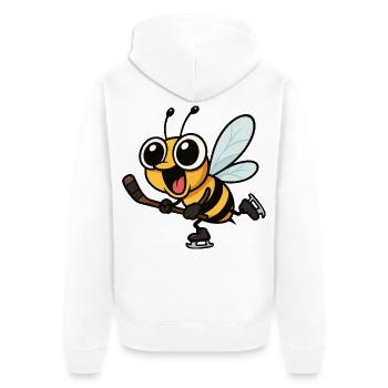 Süße Biene Hockey Eishockey Jugend Schule Sport  - Unisex Premium Organic Zip Hoodie - white - Back - Thijin (182cm)