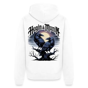 Hugin et Munin - Gardiens de la pensée - Veste à capuche bio Premium Unisexe - blanc - Dos - Thijin (182cm)