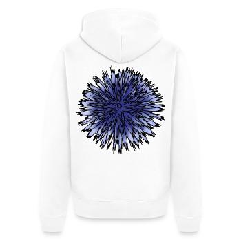 Blue Thistle Flower - Unisex Premium Organic Zip Hoodie - white - Back - Thijin (182cm)