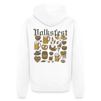 Festival folklorique, conception de bières et de gourmandises - Veste à capuche bio Premium Unisexe - blanc - Dos - Thijin (182cm)