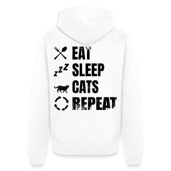 Cat Lovers Schedule - Unisex Premium Organic Zip Hoodie - white - Back - Thijin (182cm)
