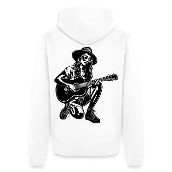 Guitariste Girl - Veste à capuche bio Premium Unisexe - blanc - Dos - Thijin (182cm)