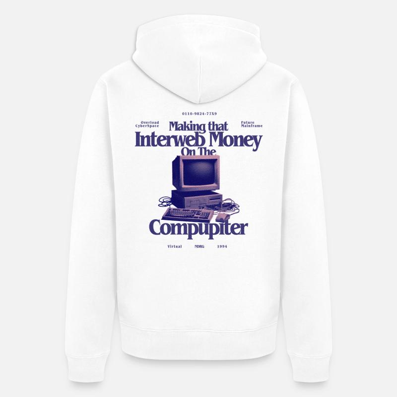 InterwebMoney Conception Informatique - Veste à capuche bio Premium Unisexe - blanc