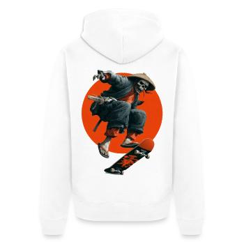 Ronin Zombie Skater - Veste à capuche bio Premium Unisexe - blanc - Dos - Thijin (182cm)