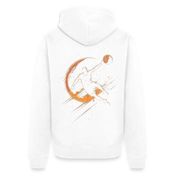 Basketball orange silhouette - Unisex Premium Organic Zip Hoodie - white - Back - Thijin (182cm)