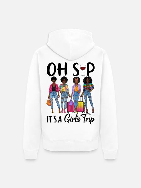 Stylische Afro-Frauen mit Reiseset - Unisex Premium Bio Zip Hoodie - Weiß