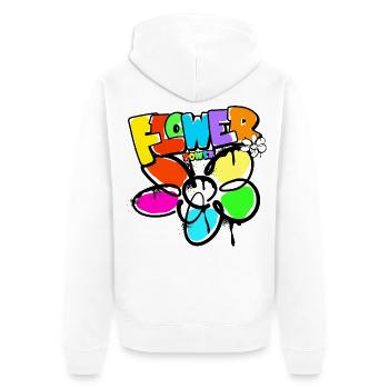 Flower Power Blumenkind Weltfrieden Graffit - Unisex Premium Bio Zip Hoodie - Weiß - Hinten - Thijin (182cm)