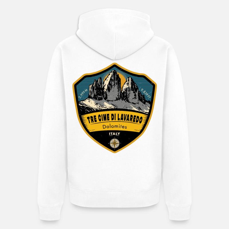 Tre Cime di Lavaredo – Dolomites, Italy - Veste à capuche bio Premium Unisexe - blanc