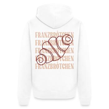 FRANZBRÖTCHEN GEBÄCK HAMBURG - Unisex Premium Bio Zip Hoodie - Weiß - Hinten - Thijin (182cm)