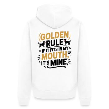 Golden Retriever Mundregel Humor - Unisex Premium Bio Zip Hoodie - Weiß - Hinten - Thijin (182cm)