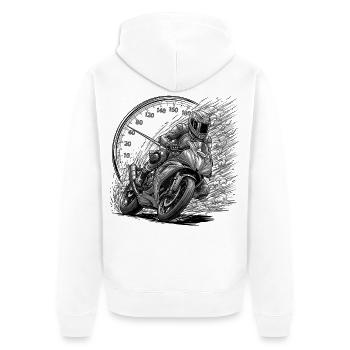 Biker driven by speed - Unisex Premium Organic Zip Hoodie - white - Back - Thijin (182cm)