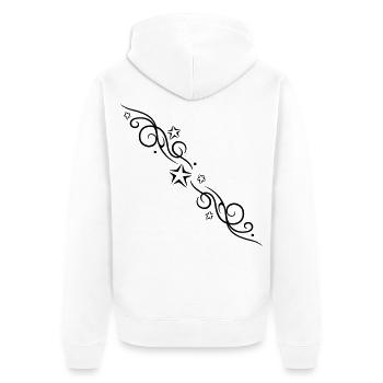 Sterne Ornament Tattoo Style - Unisex Premium Bio Zip Hoodie - Weiß - Hinten - Thijin (182cm)