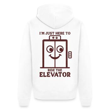 I'm Just Here To Ride The Elevator  - Unisex Premium Organic Zip Hoodie - white - Back - Thijin (182cm)