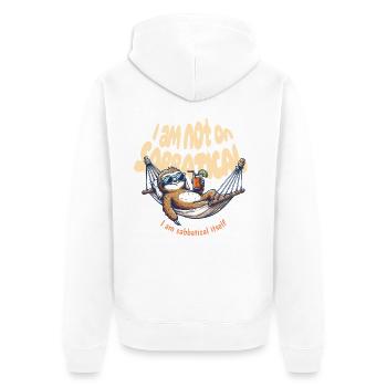 i am sabbatical - Unisex Premium Bio Zip Hoodie - Weiß - Hinten - Thijin (182cm)