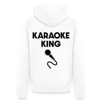 Karaoke King - Unisex Premium Organic Zip Hoodie - white - Back - Thijin (182cm)
