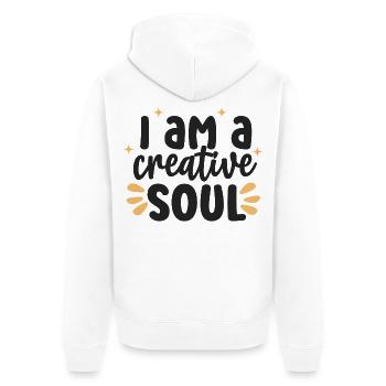 Creative Soul Inspirierendes Zitat - Unisex Premium Bio Zip Hoodie - Weiß - Hinten - Thijin (182cm)