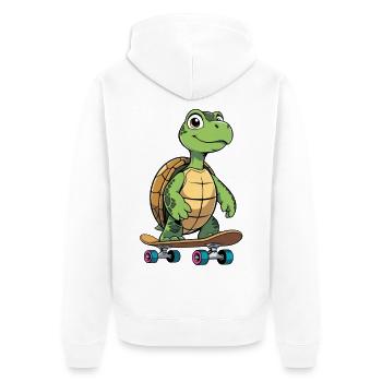 Planche à roulettes Cheeky Turtle - Veste à capuche bio Premium Unisexe - blanc - Dos - Thijin (182cm)