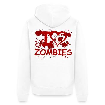 Love doesn't end with death – it only begins there - Unisex Premium Organic Zip Hoodie - white - Back - Thijin (182cm)