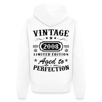 18 Jahre 2008 Vintage Geburtstagsgeschenk - Unisex Premium Bio Zip Hoodie - Weiß - Hinten - Thijin (182cm)
