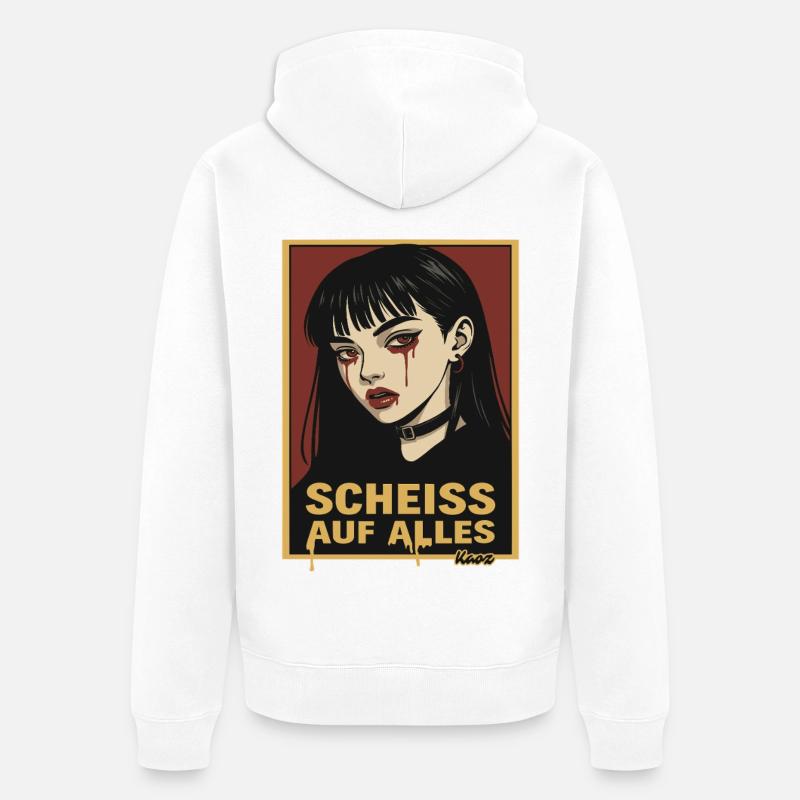 Fille gothique emo avec déclaration - Veste à capuche bio Premium Unisexe - blanc