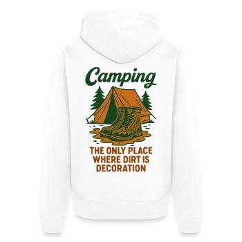 Le camping est le seul endroit où la saleté est une décoration - Veste à capuche bio Premium Unisexe - blanc - Dos - Thijin (182cm)