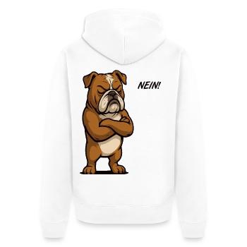 No English Bulldog Bully Bully Owner - Unisex Premium Organic Zip Hoodie - white - Back - Thijin (182cm)