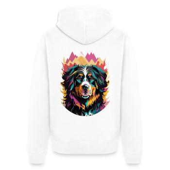 Bouvier Bernois Mignon Amour Chiens et Couleurs - Veste à capuche bio Premium Unisexe - blanc - Dos - Thijin (182cm)