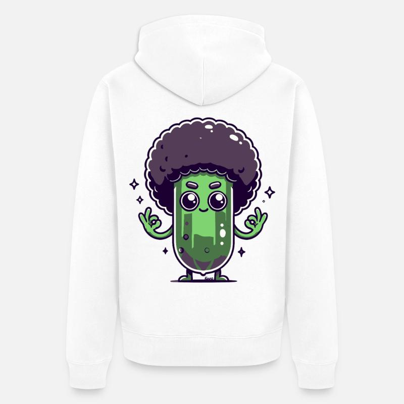Concombre à l’afro - Veste à capuche bio Premium Unisexe - blanc
