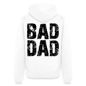 Mauvais papa Cadeau de fête des pères Papa - Veste à capuche bio Premium Unisexe - blanc - Dos - Thijin (182cm)