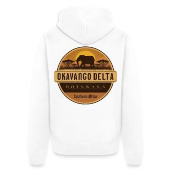 Okavango delta , Botswana - Unisex Premium Bio Zip Hoodie - Weiß - Hinten - Thijin (182cm)
