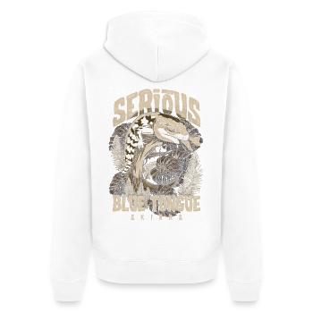 Gardien de reptiles sérieux au sujet des scinques à langue bleue - Veste à capuche bio Premium Unisexe - blanc - Dos - Thijin (182cm)