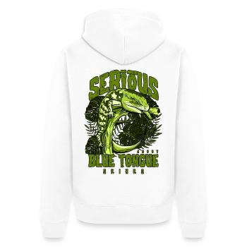 Gardien de reptiles sérieux au sujet des scinques à langue bleue - Veste à capuche bio Premium Unisexe - blanc - Dos - Thijin (182cm)