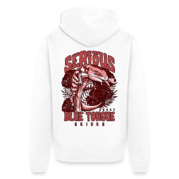 Gardien de reptiles sérieux au sujet des scinques à langue bleue - Veste à capuche bio Premium Unisexe - blanc - Dos - Thijin (182cm)