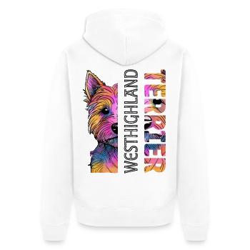 Bunter West Highland Terrier - Unisex Premium Bio Zip Hoodie - Weiß - Hinten - Thijin (182cm)
