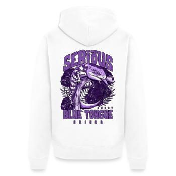 Ernsthaft über Blauzungenskinke Reptilienhalter - Unisex Premium Bio Zip Hoodie - Weiß - Hinten - Thijin (182cm)